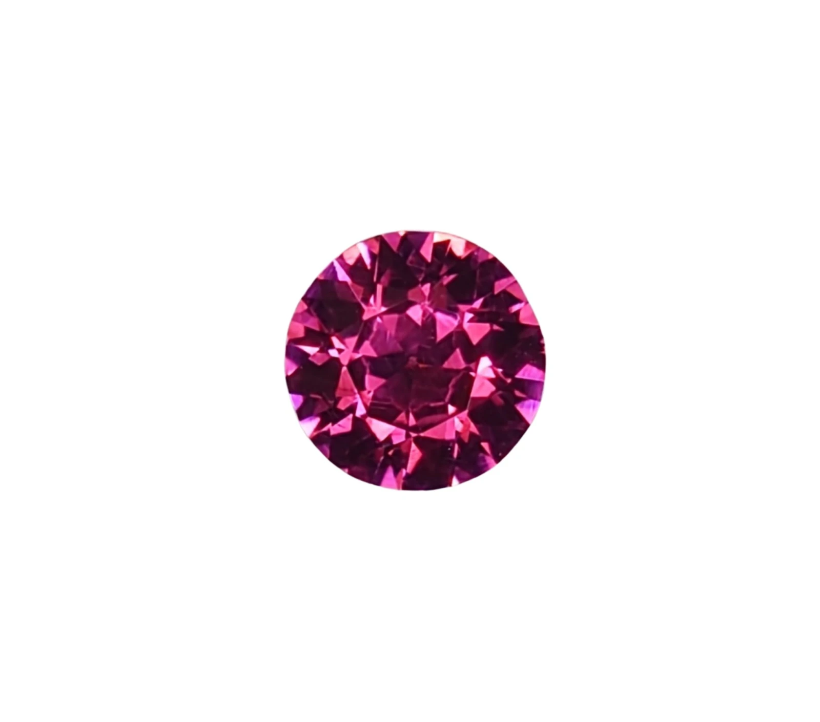 1.3ct Round Brilliant Faceted Malaya Garnet from Tanzania — view 1